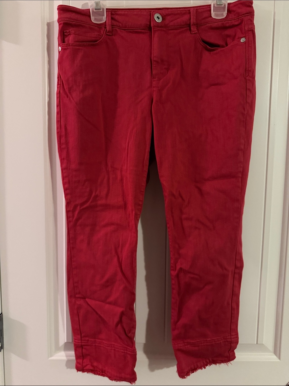 J. Jill Red Cropped Slim Jeans